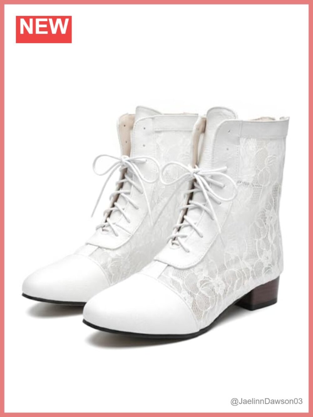 Women's Lace-Up Ankle Boots Victorian Block Heel Synthetic Lace Floral